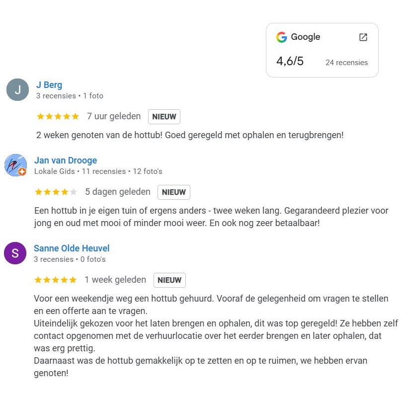 Reviews Verhuur Hottubs Nederland
